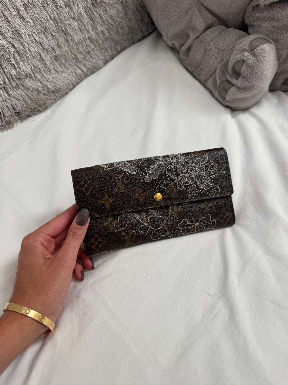 Louis Vuitton Brown Monogram Floral Snap Wallet